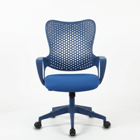 Chaise de bureau pivotante contemporaine Henglin HLC-5350FXA en maille de nylon avec mousse moulée et structure en acier pour bureau à domicile et atelier