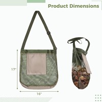 Bolsa para Recoger Hongos, Verde Oliva, de Malla Vertical, Grande y Portátil, con 2-3 Compartimentos y Bolsillo para Uso en Exteriores