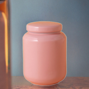 Ceramic Pet Cremation Urn Pink Cylindrical Airtight Simple Style <b>for</b> Dog <b>Ashes</b> Keepsake - Product Image 3