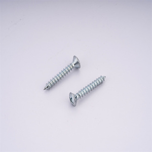 Chine vente en gros en acier au carbone zingué vis autotaraudeuse à tête fraisée à empreinte cruciforme - Product Image 1