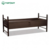 Lit de dortoir simple avec tiroirs, design intégré en métal, idéal pour les écoles, petits appartements, auberges et hôtels