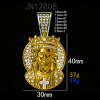 Pendentif Médaillon Couronne de Jésus en Argent 925 Personnalisé, Style Hip Hop Iced Out avec Zircons Cubiques, pour Rappeur et Chanteur