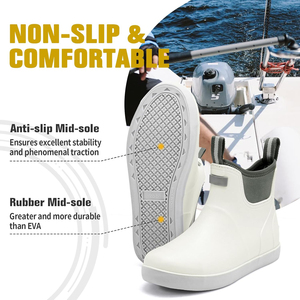 Bottes de pont en caoutchouc blanc personnalisables avec doublure en néoprène vert, imperméables, <span class=keywords><strong>pour</strong></span> la pêche et le travail en extérieur, chaussures unisexes, style de vie - Product Image 5