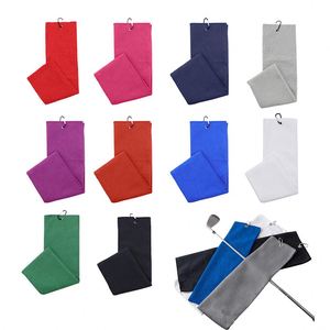 Custom Microfiber Waffle Pattern Towel with <b>Hook</b> Outdoor Sports Quick Dry Moisture Absorption Tri Fold Golf Towel - Product Image 4