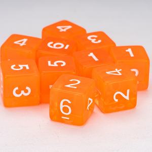 Farcub高品质D6骰子6毫米方形常规数字骰子塑料透明亚克力6面定制骰子棋盘游戏 - Product Image 5