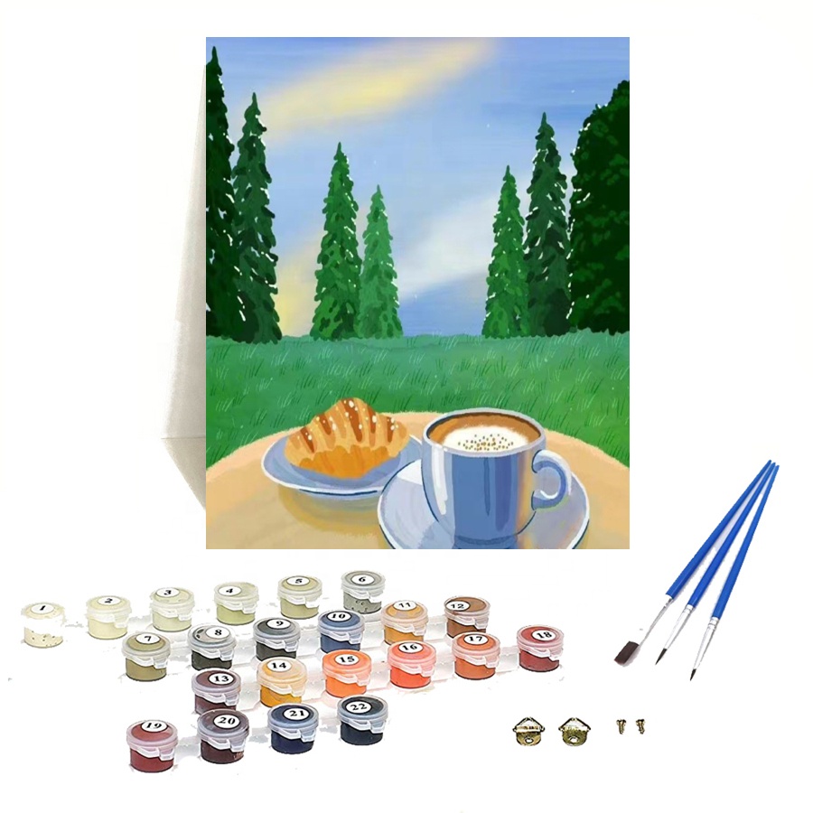 Orfon 993409 Custom Impressionist Painting Linen Stretched Canvas with Frame for Home Decoration Europe Style Paint by Numbers