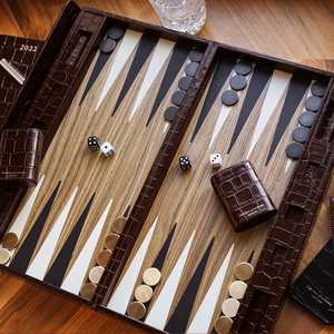 Evergreen Patent <span class=keywords><strong>Croc</strong></span> Backgammon Set Fermeture magnétique 17 pouces Boîte-cadeau d'échecs de jeu de luxe - Product Image 5