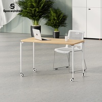 Tables de conférence et de formation rectangulaires modernes, ergonomiques et mobiles en bois, vente en gros SpaceUnited