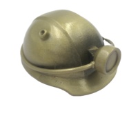 Mini casque en métal personnalisé porte-clés placage antique 3D casque en métal décoration Mini casque de sécurité de mine pour souvenir de mine de charbon