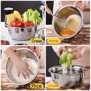 Tazón de condimento de sopa de acero inoxidable grueso Yolecen, tazón de mezcla para hornear con borde grande, contenedor de sabor no magnético para cocinar pasteles - Product Image 2