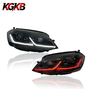 Gruppo Fari LED KGKB per <span class=keywords><strong>VW</strong></span> <span class=keywords><strong>Golf</strong></span> 7 MK7 2013-2017, Stile <span class=keywords><strong>Golf</strong></span> <span class=keywords><strong>7.5</strong></span> MK7.5, Doppio Colore DRL, Doppia Lente Proiettore, Avvio Dinamico - Product Image 1
