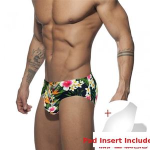 Traje de baño de poliéster con patrón floral para hombre de estilo europeo 1 Calzoncillos florales Cordón ajustable Spandex/Nylon Servicio OEM disponible - Product Image 2