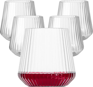 XUELI clair Origami ondulation incassable sans pied en plastique vin whisky verres élégant 12 onces jetable fête fournitures <span class=keywords><strong>Kit</strong></span> - Product Image 1