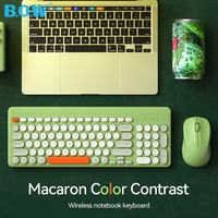 B.o. W set keyboard portabel, pasang dan Mainkan usb ergonomis hijau, keyboard game nirkabel untuk komputer