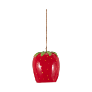 Mangiatoia per uccelli in ceramica a forma di fragola, decorativa da appendere all'esterno per l'arredamento del giardino - Product Image 4