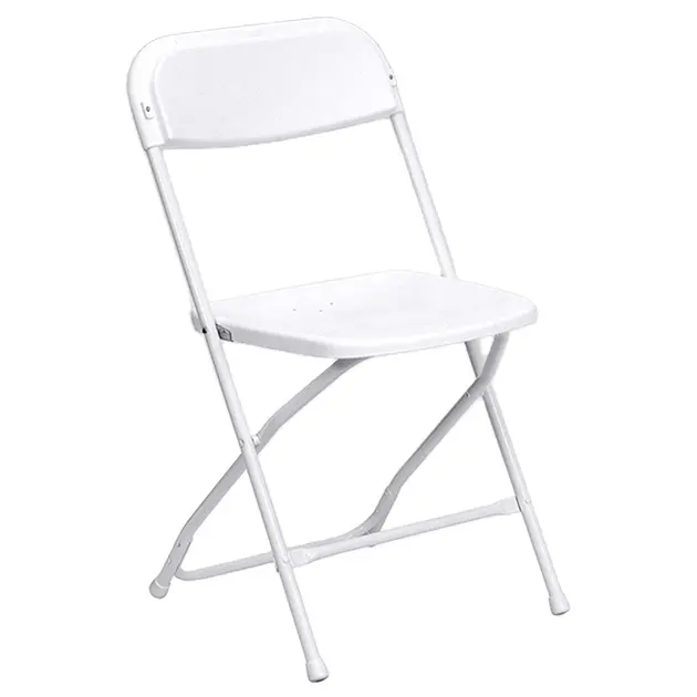 Chaise pliante en plastique pour mariage, pieds en métal, chaises d'extérieur, chaises de jardin, location, mobilier d'extérieur Standard blanc, moderne, Offre Spéciale