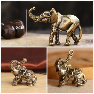 Elefante Creativo Adornos Antiguo Metal Sólido Animal Estatua Artesanía Té Mascota Hogar Oficina Decoración de Escritorio - Product Image 2