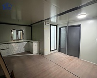 Cabane de vacances moderne à motif pierre, maison préfabriquée en conteneur de 20 pieds, maison en conteneur extensible pour logement résidentiel