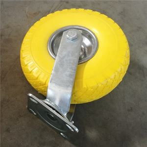 CANDOR <span class=keywords><strong>10</strong></span> Zoll Mehrzweck-Flach frei PU Massiv stahl Felge Schubkarre Swing Caster Wheels mit 300mm Last höhe - Product Image 6