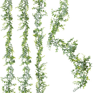 Guirlande artificielle d'eucalyptus Hainan Airlines 1,8 m pour décoration extérieure de mariage, bouquet de bande plastique verte - Product Image 2