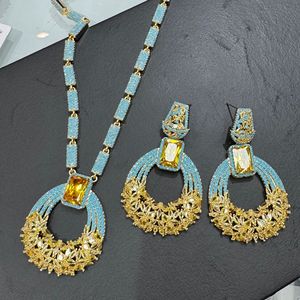 TIANSHE Juego de Anillo, Collar y Pendientes de Lujo con Incrustaciones de Circonio para Europa y América, <span class=keywords><strong>Accesorios</strong></span> de Alta Gama para Vestidos de Fiesta y Boda - Product Image 4