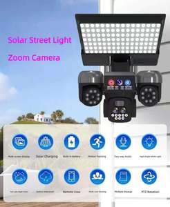 Cámara PTZ Inalámbrica Solar para Exteriores OEM V380 <span class=keywords><strong>Pro</strong></span>, 3 Lentes, Zoom 10X, Tarjeta SIM 4G, Luz Solar para Calle con Detección de Movimiento - Product Image 4