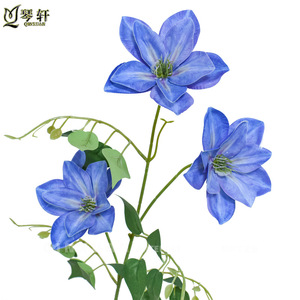 Clematis artificiels Qinxuan imprimés en 3D, fleurs de vigne réalistes pour la décoration de la maison et des mariages - Product Image 5