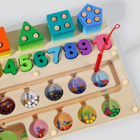 Ensemble de classification de nombre de couleurs de quantité magnétique en bois pour enfants de jouets de marche de labyrinthe de stylo de panneau de logarithme jouets de marche de labyrinthe