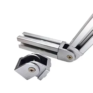 Zinc Alloy Flexible Hinge dengan Pegangan Die Cast Pivot Joint Connector Untuk Profil Ekstrusi Aluminium