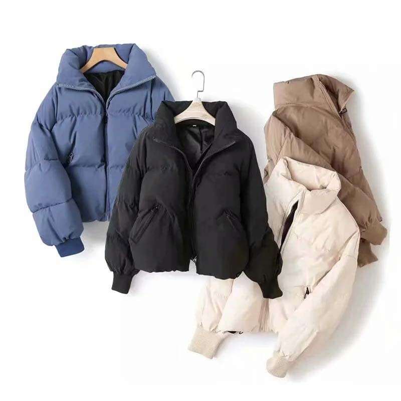 Veste En Cuire Pu Leather Puff