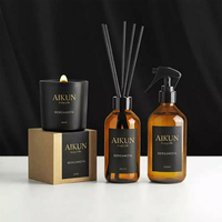 Diffuseur d'arômes AIKUN sans flamme avec bâtonnets en rotin, flacon en verre, longue durée, pour maison, hôtel, vente en gros