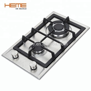 2 Burner Built-In Gas Stove 30cm Automatic Ignition Stainless Steel Gas Compatible <b>Electric</b>/Battery for Home Kitchen Use - Product Image 2