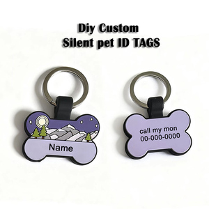 Chất lượng cao Silicone <span class=keywords><strong>Pet</strong></span> tag Silicone Dog name tag cá nhân <span class=keywords><strong>Pet</strong></span> ID thẻ dễ thương xương hình dạng - Product Image 2