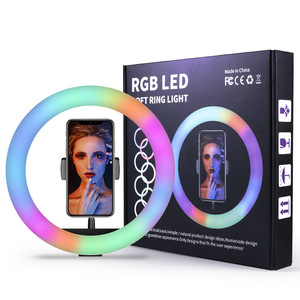 Milesng 10 Inch RGB LED Ring Light Color Adjustable Stepless Dimming Live Streaming Beauty Light With Remote Control - Product Image 2