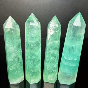 Vente en gros de cristal naturel vert fluorite, tour, artisanat sculpté écologique, pierre précieuse de guérison, Feng Shui, cadeau pour la pièce - Product Image 4