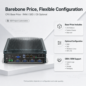 PC Industrial Sin Ventilador Barebone Intel Core I3 I5 I7 6 COM Doble LAN 6 USB HD VGA Windows <span class=keywords><strong>Linux</strong></span> Embedded Box PC - Product Image 3