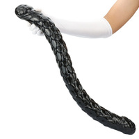 Dildo de PVC de doble cabeza con diseño de escamas de pez ultra largas y ultra grandes, tapón anal de doble cabeza, juguete sexual para adultos, SM, lesbianas.