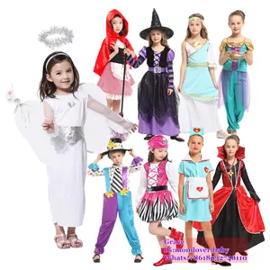 Pemasok kostum halloween 2024 grosir anak perempuan, gaun pesta Halloween Cosplay putri kostum halloween untuk anak-anak