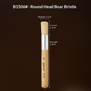 แปรงทาสีขนหมูหัวกลมแบบข้ามพรมแดน ด้ามไม้ลายฉลุ รุ่น <span class=keywords><strong>HB101</strong></span> อุปกรณ์ศิลปะจากจีน - Product Image 6