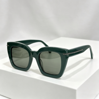 Lunettes de soleil carrées épaisses rétro unisexes, style vintage, dorées, anti-reflet, protection UV400, OEM ODM
