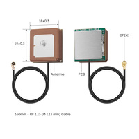 Antenne GPS Anwei à patch céramique actif interne 18x18mm 1575MHz Bande L1 GNSS LNA 1 câble