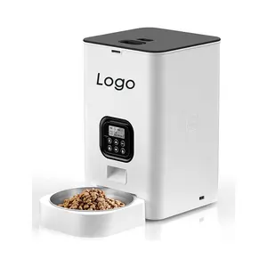 Dispensador de comida para animais, dispensador de 4l inteligente para animais de estimação, gato ou cachorro, com 4 refeições/dia, fonte de alimentação dupla, gravador de voz