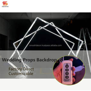 LISSE gros géométrique rectangulaire mariage toile de fond or argent acier inoxydable miroir Design intérieur décor - Product Image 2