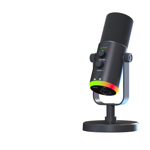 Aluminium Lightweight Dynamic Wired Gaming Microphone RGB Lighting Type-C/XLR Noise Cancelling Professional Audio Studio