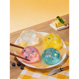 Jouets à pincer en forme de chignon en cristal simulé, mignons, en TPR souple, transparents, effet gelée, jouets anti-stress alimentaires pour tous les âges - Product Image 1