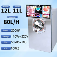 Machine à Granita Commerciale Professionnelle 80L/H à Réservoir Unique pour Smoothies, Boissons Alcoolisées Glacées, Margaritas et Granitas