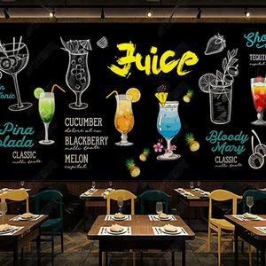 Dessiné à la main jus <span class=keywords><strong>tableau</strong></span> <span class=keywords><strong>noir</strong></span> décoration murale <span class=keywords><strong>fond</strong></span> pvc papier peint - Product Image 4