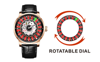 Herren Luxus Automatik Mechanische Uhr Big Dial Luminous Water proof Series für Roulette Poker Gamblers Drehbares Zifferblatt
