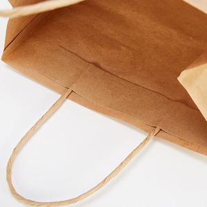 Custom Logo Print Eco-friendly Recyclable Brown Kraft Paper <b>Bags</b> with Handles Big Size Takeaway Food Packaging for Pizza & Sushi - Product Image 5