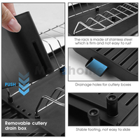 Masthome-Égouttoir à vaisselle flexible en acier inoxydable, égouttoir de cuisine, égouttoir avec porte-ustensile